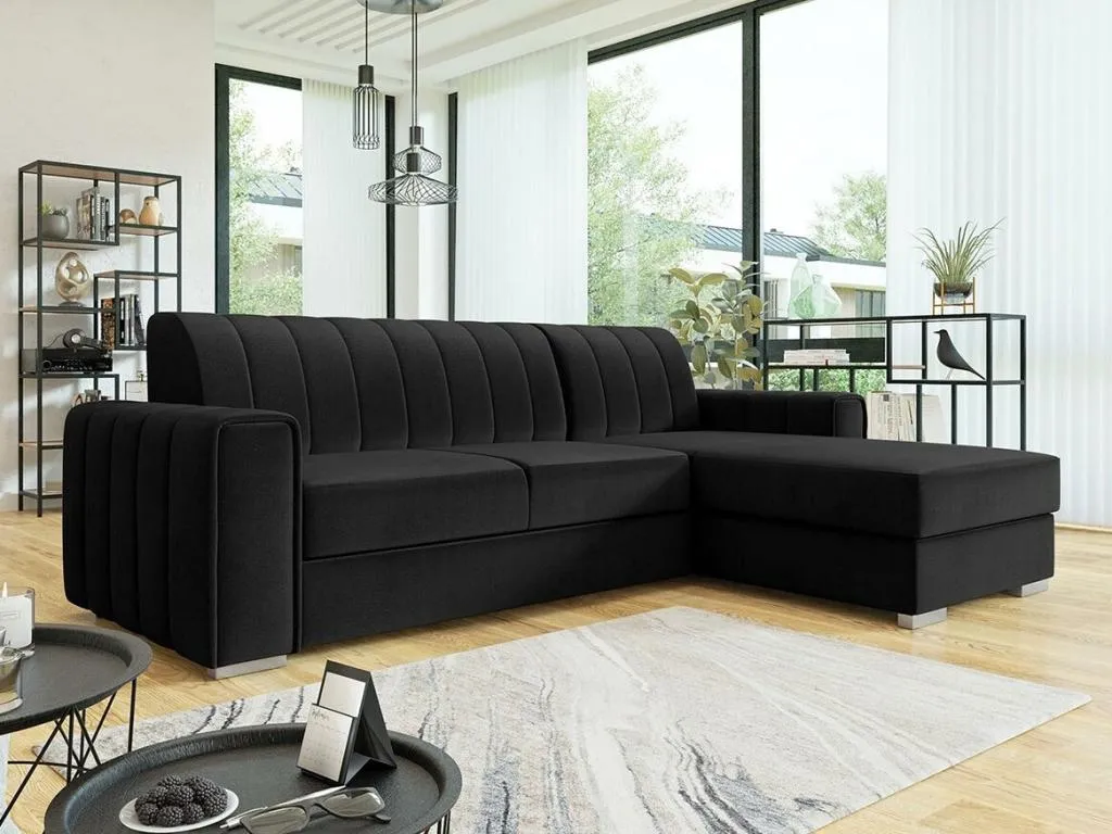 Sofá rinconero Hogarve 166 Negro Función de descanso Caja de ropa de cama 260x183cm eapv74323