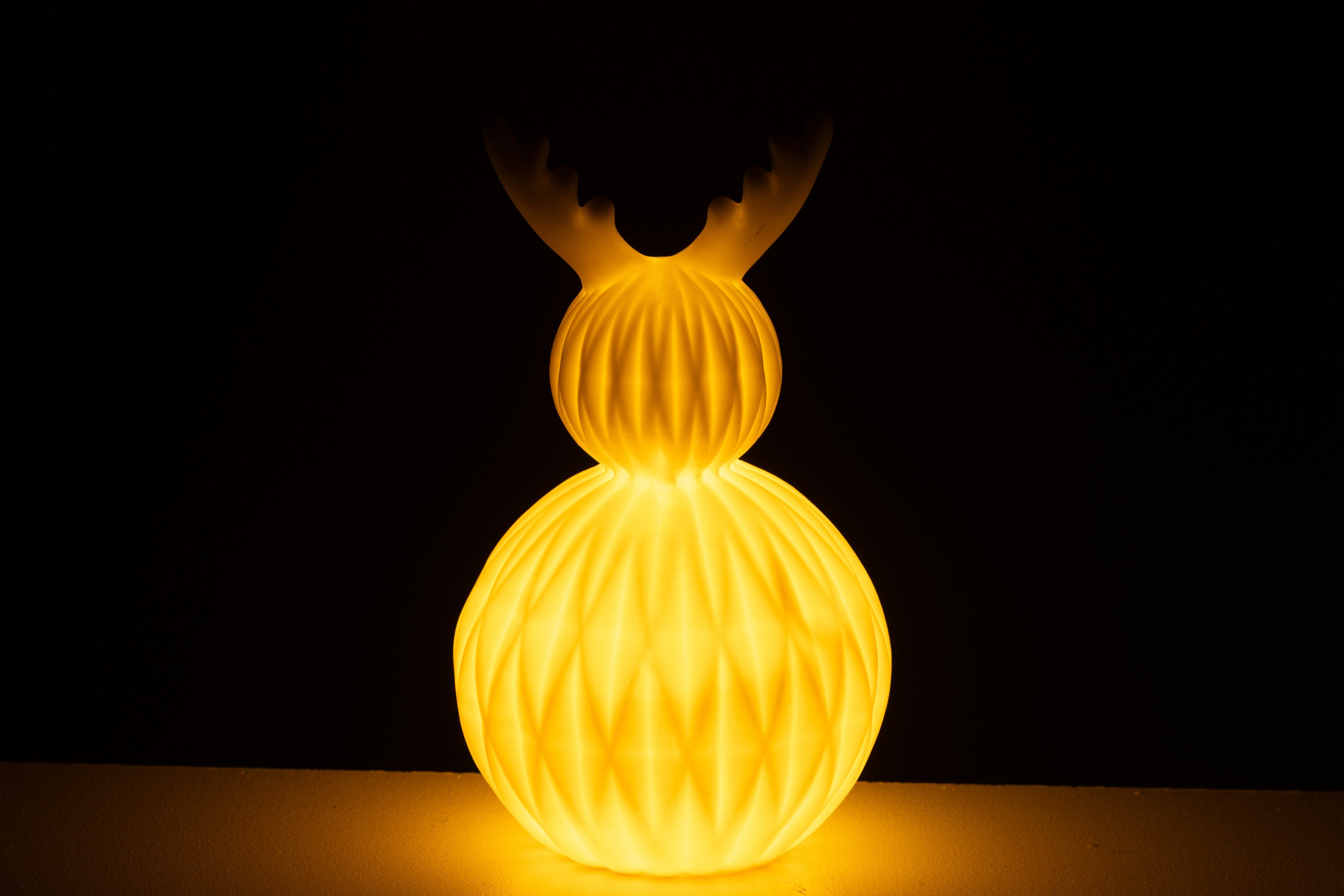 J-Line lamp Hert - porselein - wit - LED lichtjes