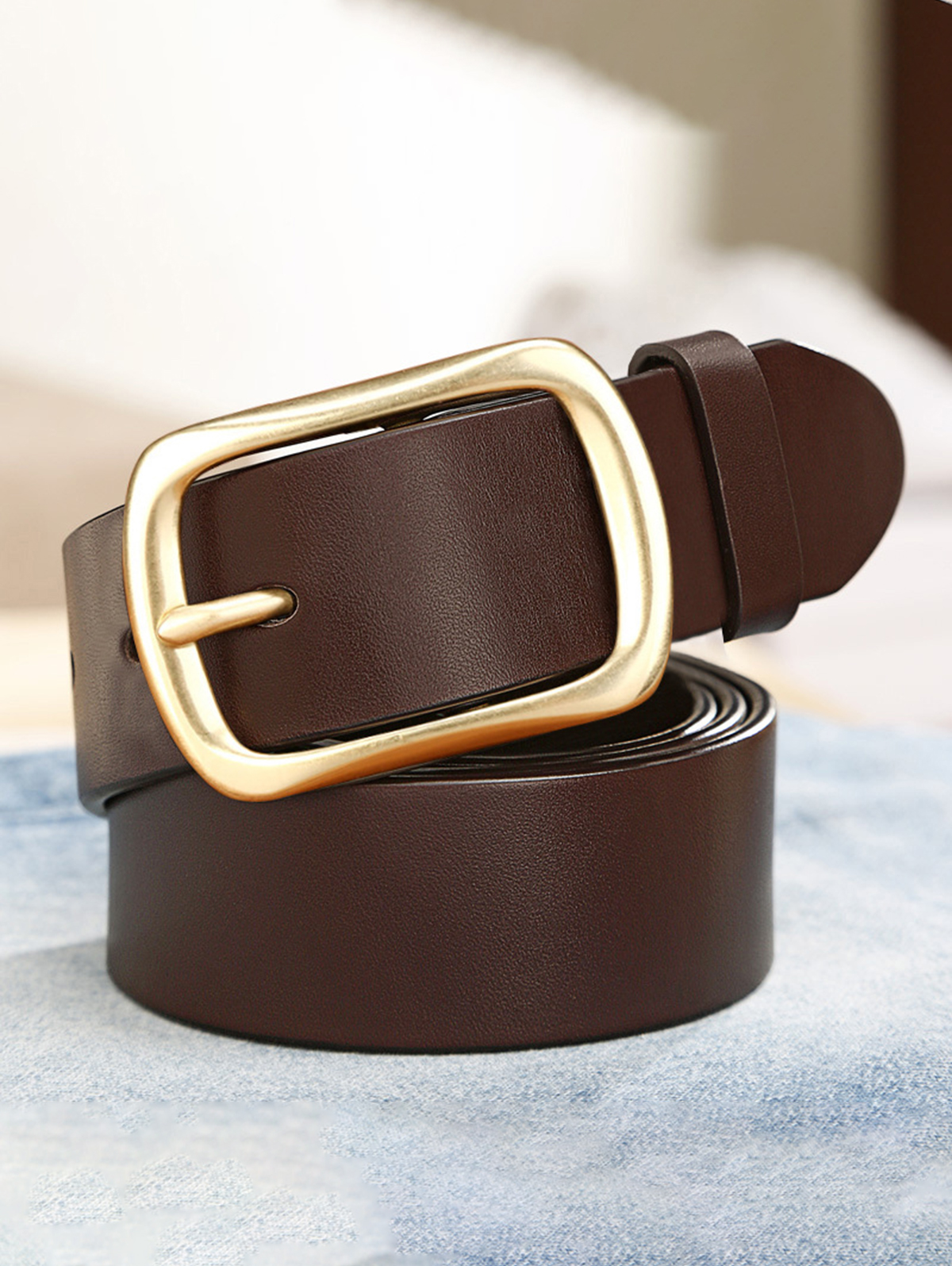 Business Minimalist Pin Buckle Solid Color Belt