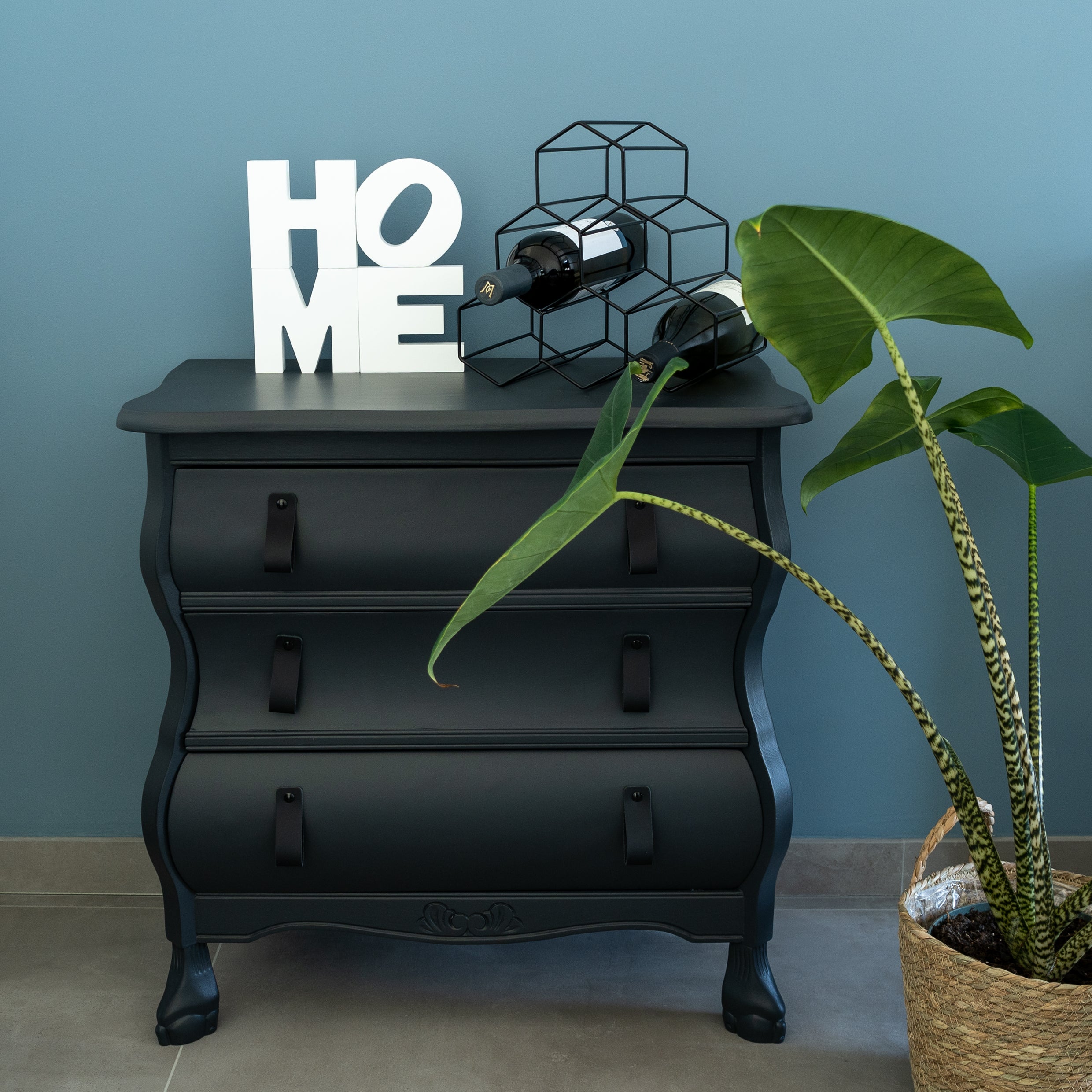 QUVIO Wijnrek voor 6 flessen metaal - Zwart