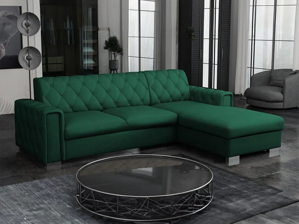 Sofá rinconero Vivircalido 203 Verde Función de descanso Caja de ropa de cama 267x185cm 96052nkdq