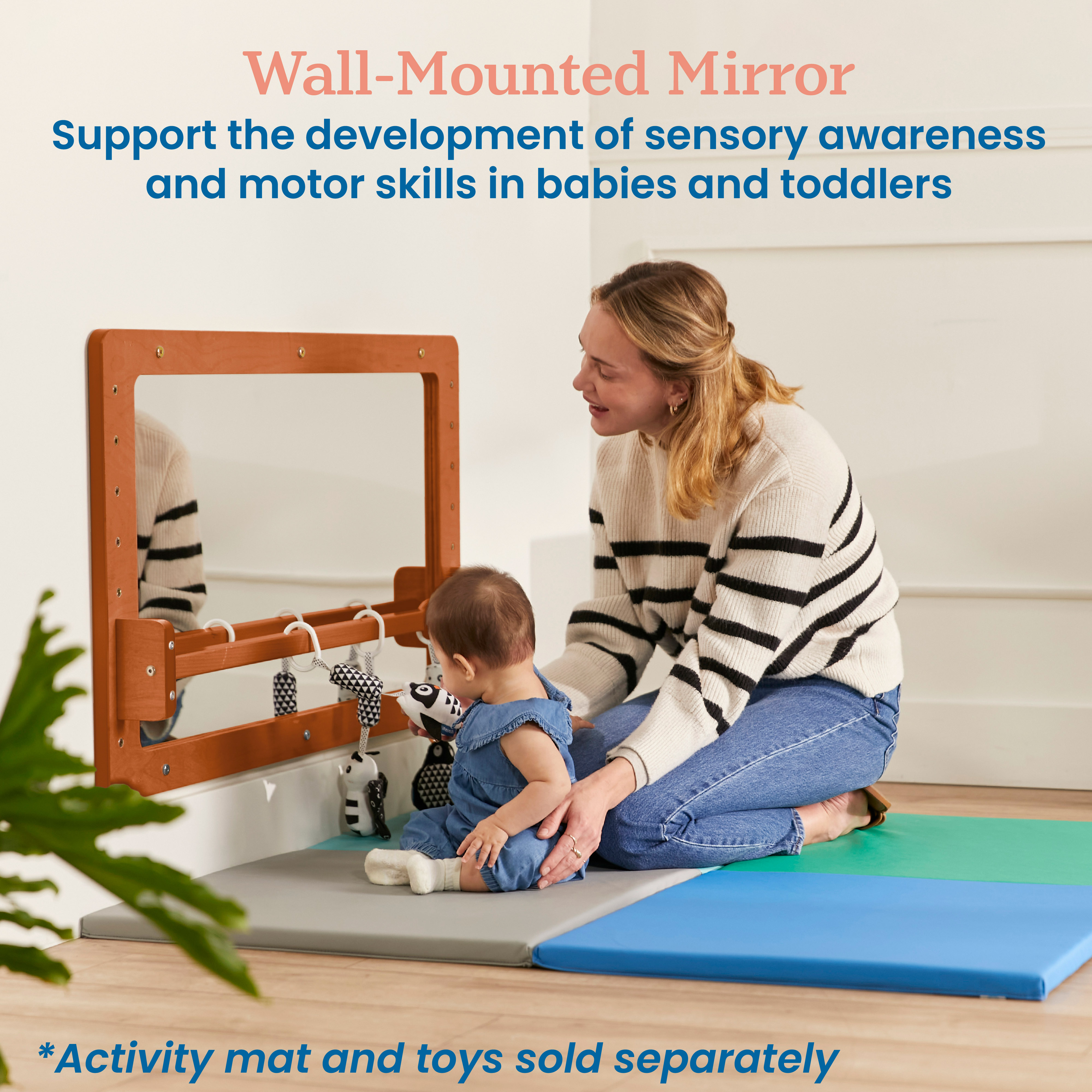 ECR4Kids Wall-Mounted Coordination Mirror, Natural - Image 14