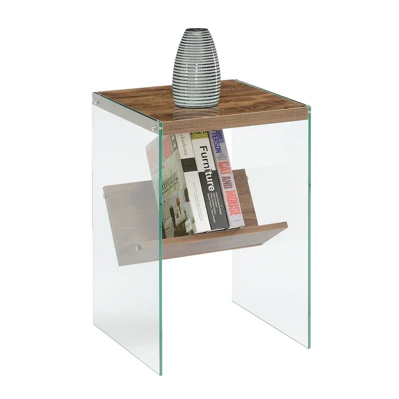 SoHo Glass End Table with Shelf by Convenience Concepts