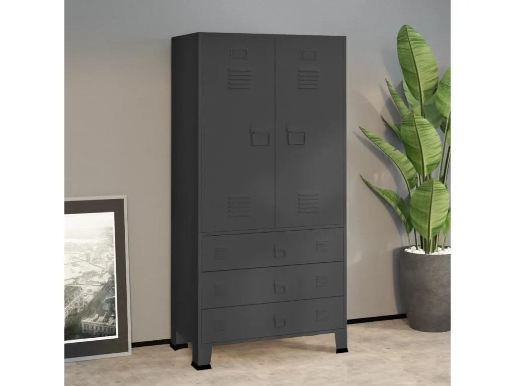 Armario industrial de Casabellaes gris antracita 90x50x180 cm 84657WQLW
