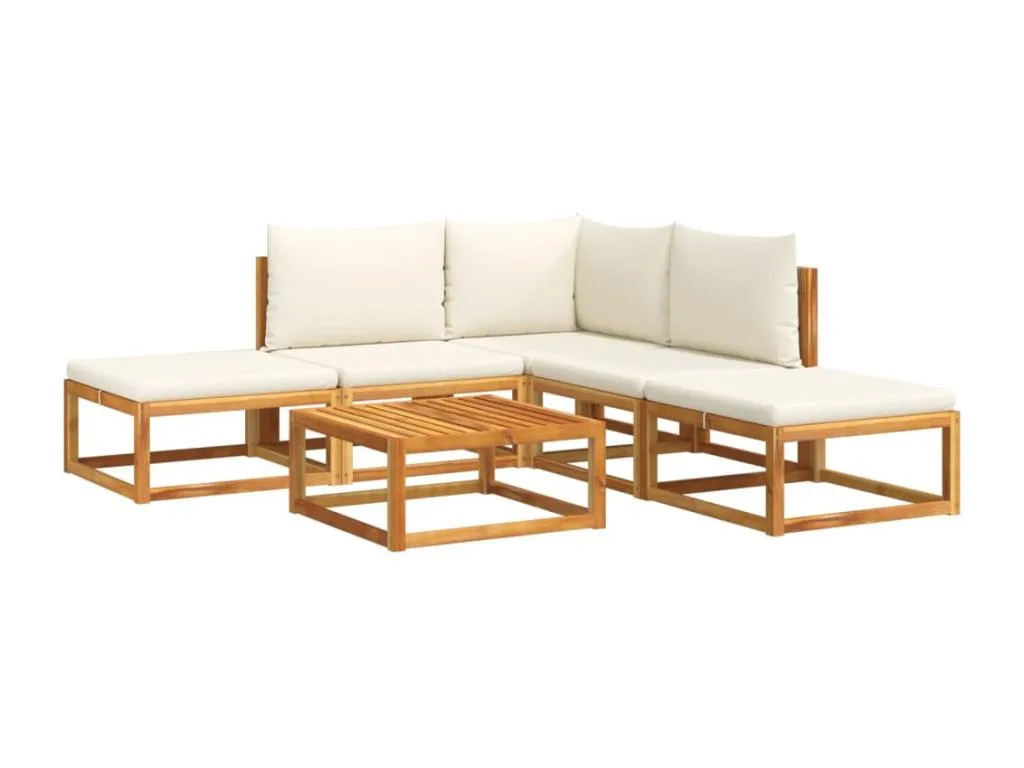 Set de sofás de jardín con cojines 6 pzas Banakdecoracion maciza Banakdecoracion 18468VZAM