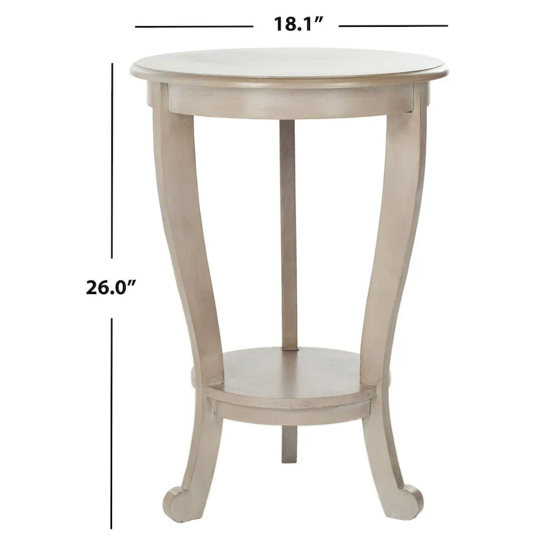 SAFAVIEH Carlotta Grey Pedestal Side Table - Dimensions: 18.1" W x 18.1" D x 26" H