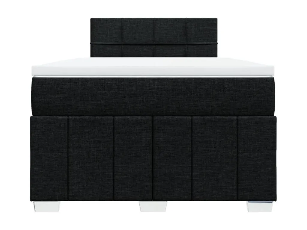 Cama box spring con colchón tela negro 120x200 cm daf3518447