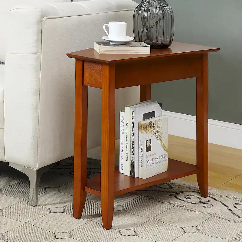 American Heritage Wedge End Table with Shelf by Convenience Concepts