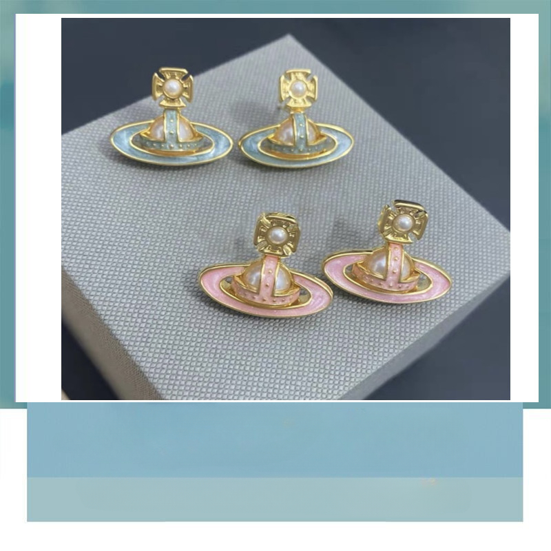 Vivienne Westwood Enamel Candy Color Saturn Earrings - Original Replica Club