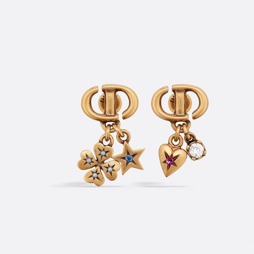Dior Vintage Asymmetric Clover Star Heart Earrings - Original Replica Club