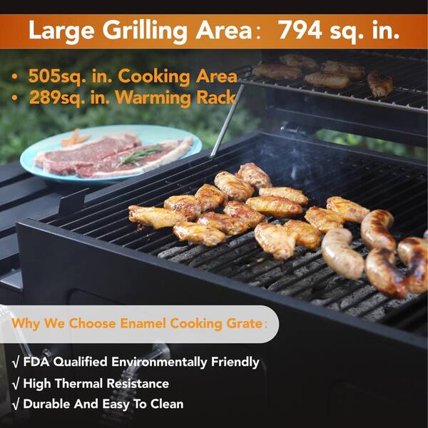 Heavy-duty Outdoor Barrel Charcoal Grill in Black - Image 3