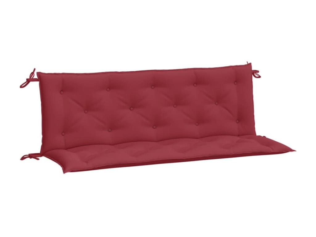 Cojines de banco de jardín 2 unidades rojo tinto 150x50x7 cm