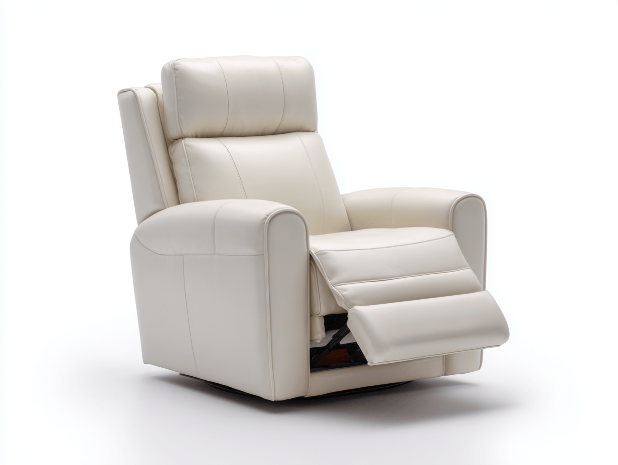 Sillón reclinable en piel – blanco – con función relax