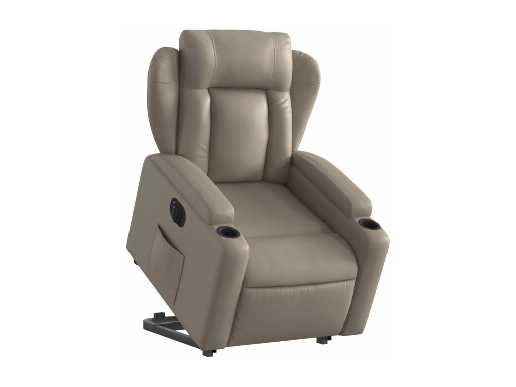 Sillón elevable eléctrico cuero artificial capuchino