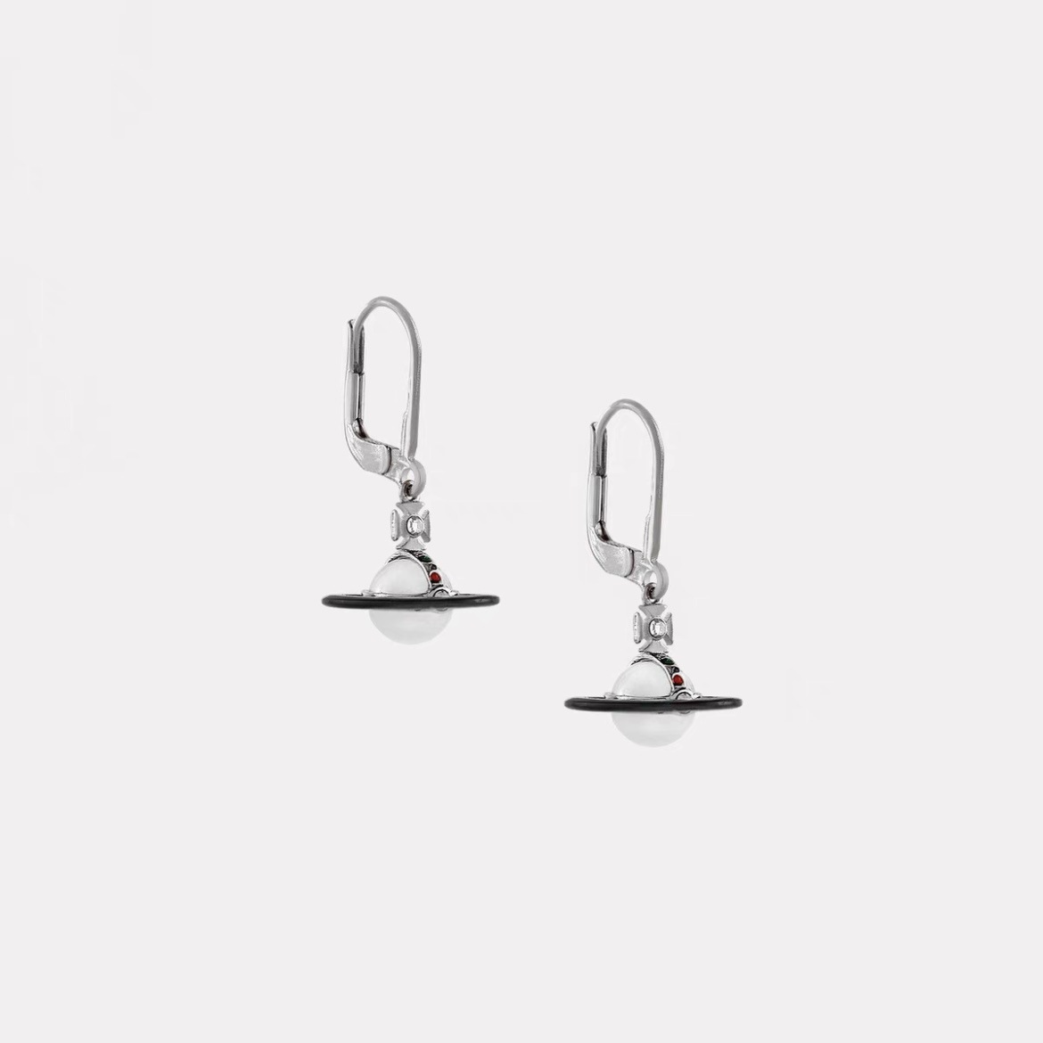 Vivienne Westwood Enamel Pink Blue Black Saturn Earrings - Original Replica Club