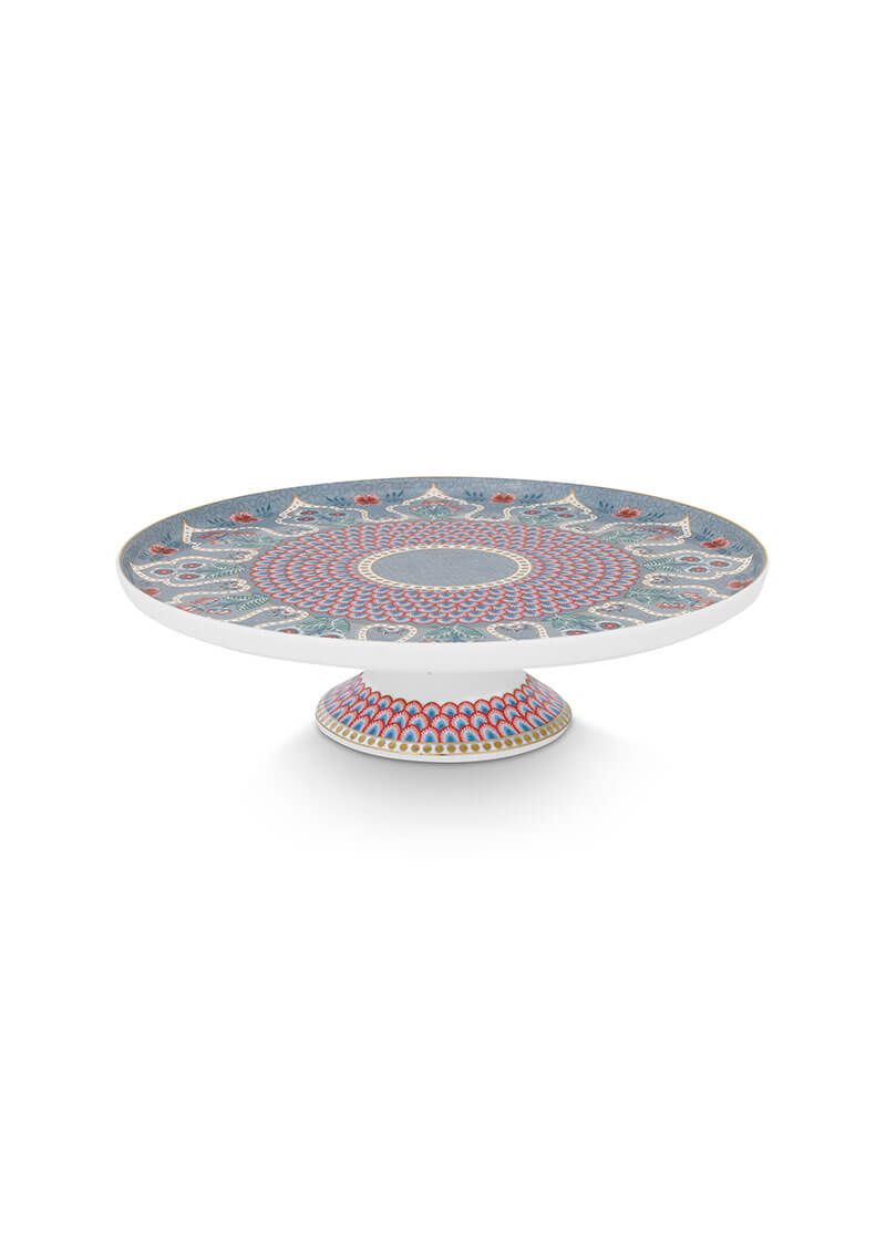 Mini Cake Tray Flower Festival Scallop Deco Light Blue 21cm