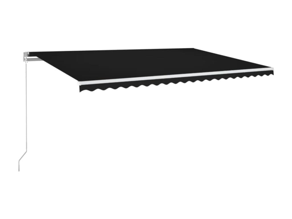 Toldo retráctil manual con LED gris antracita 500x350 cm