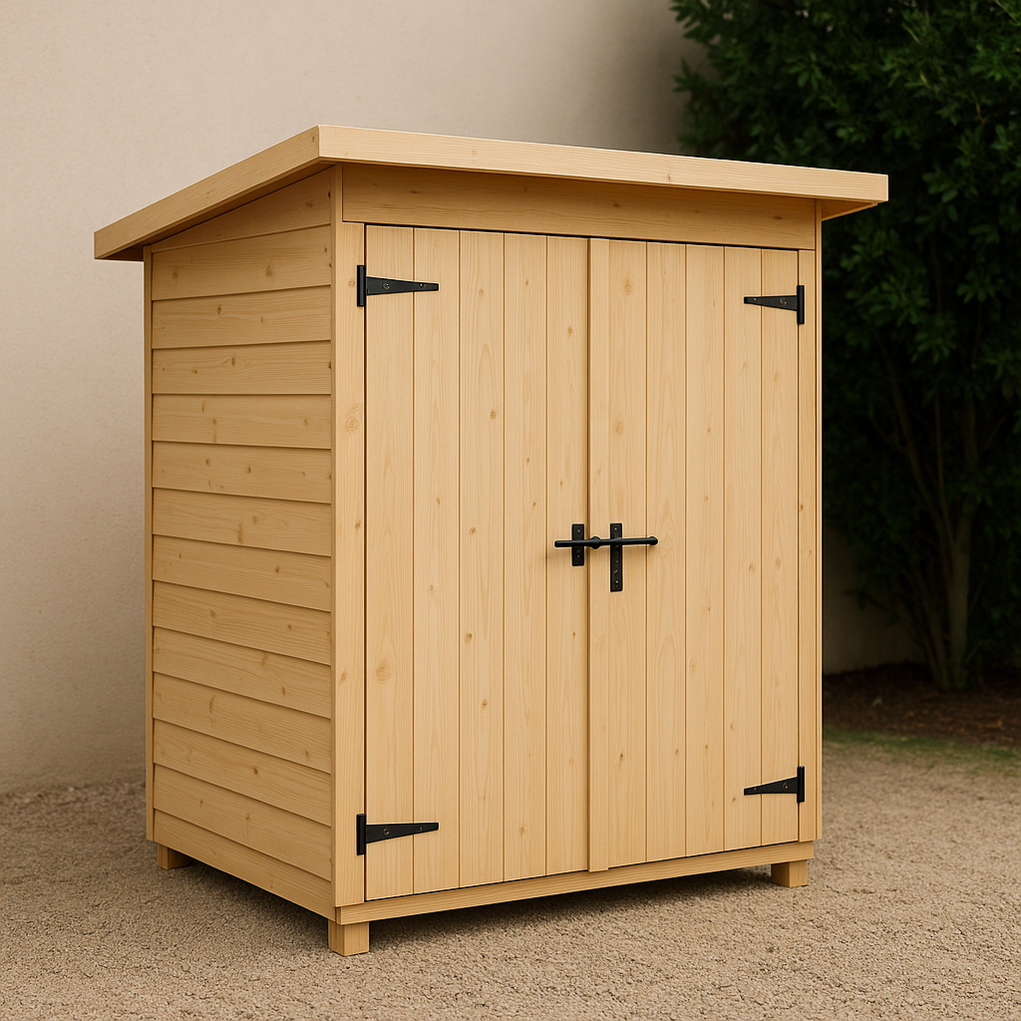 Caseta de jardín de madera 150x75x165 cm natural ZCSpdJP375nJ