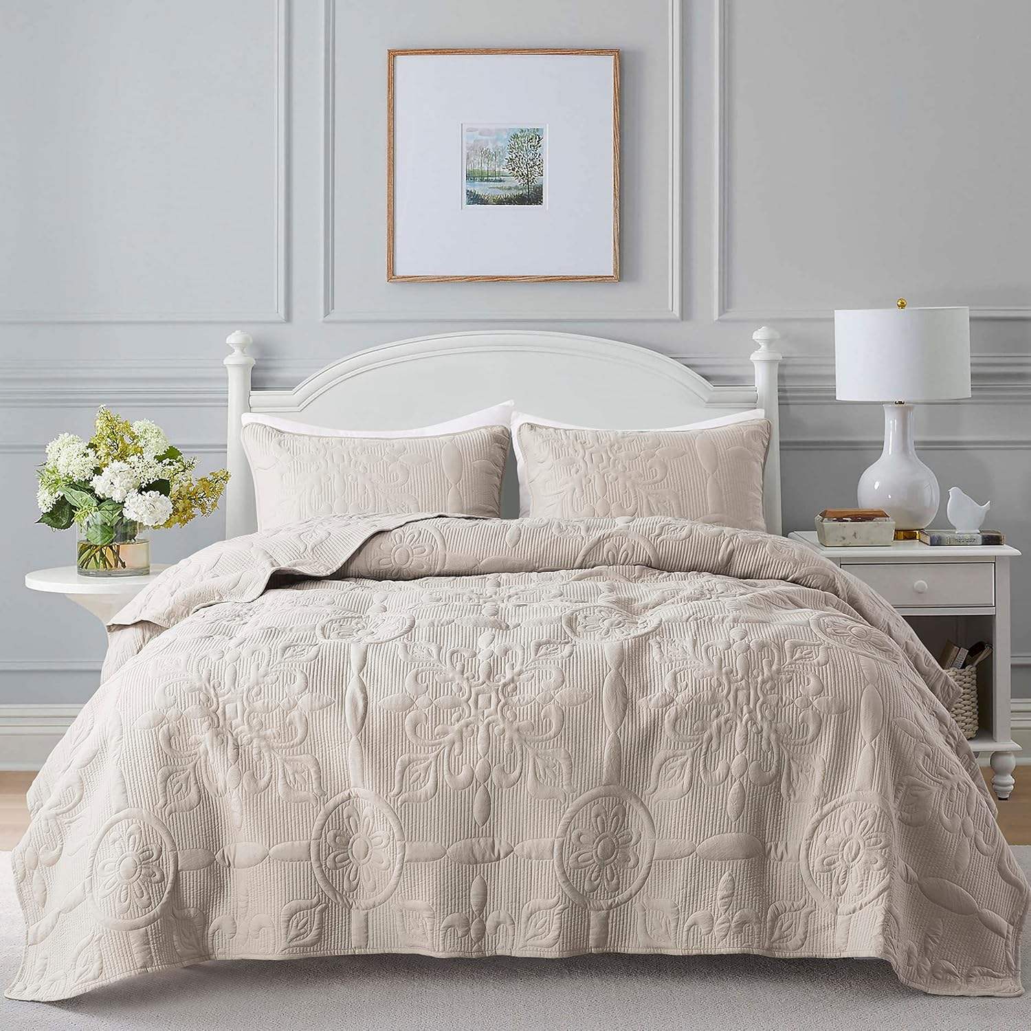 High Grade Cotton Satin Quilted Bedspread Bedding Set Soft Silky Breathable Summer Quilt Bedspread For Bedroom Daily Use
