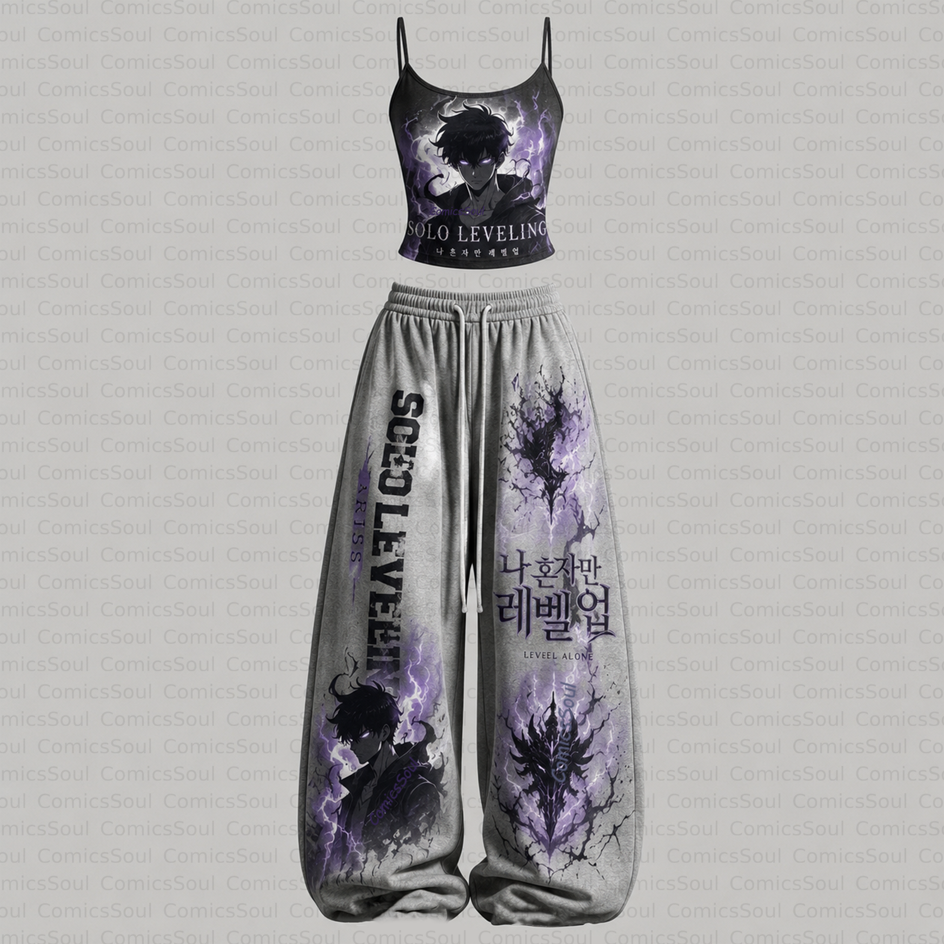 Solo leveling Top & Elasticated Trousers Two-Piece Set