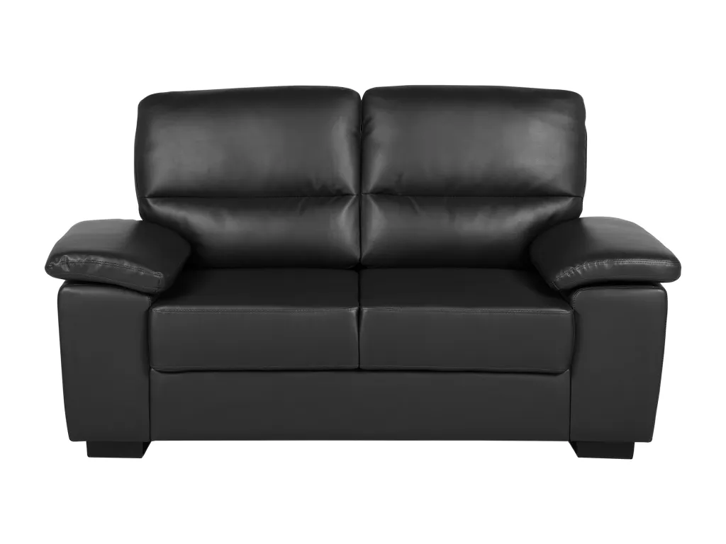 Sofá 2 plazas de piel sintética negra Alkifurniturees ZBZM21808