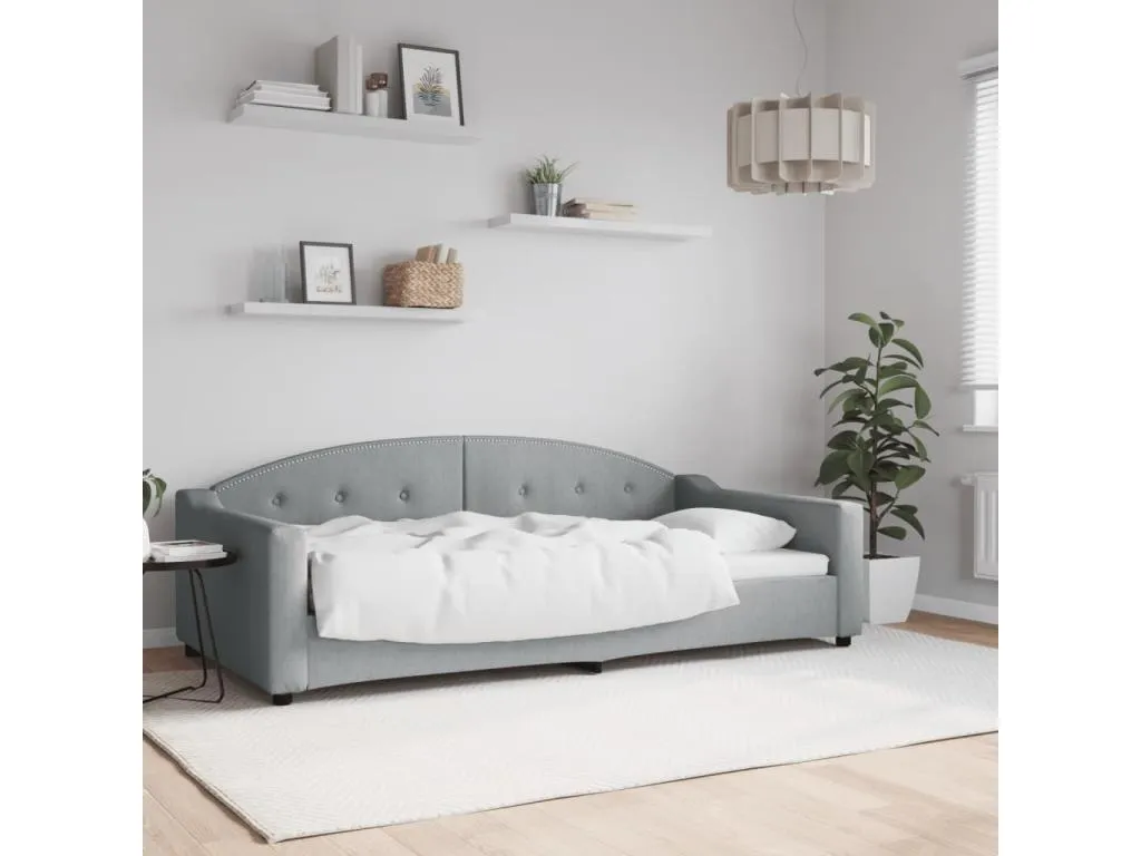 Sofá cama sin colchón tela gris claro 100x200 cm
