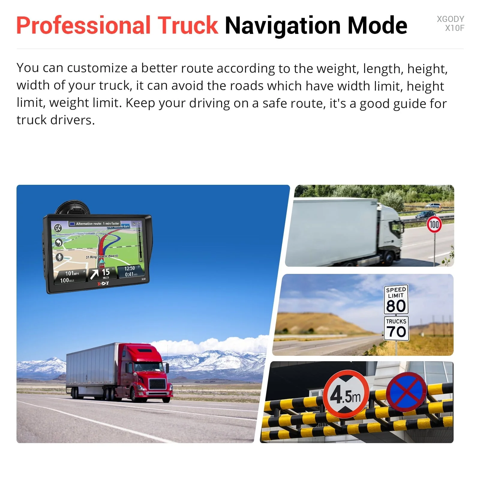 XGODY Car GPS Navigation 9 inch Truck GPS Navigator for Car Sat Nav with Real Voice Spoken Alarm, Lifetime Free Map Update, 8GB 256M - Image 7