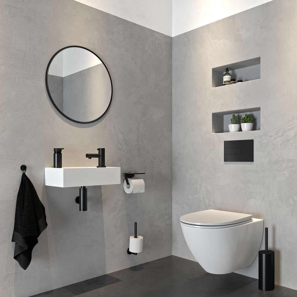 Tiger Noon Toiletrolhouder met Planchet - Zwart