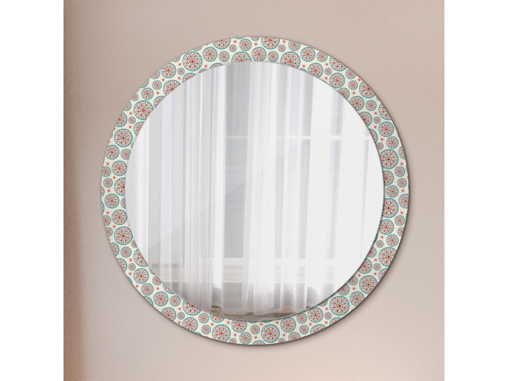 Espejo decorativo redondo - Motivo Boho - 90 cm