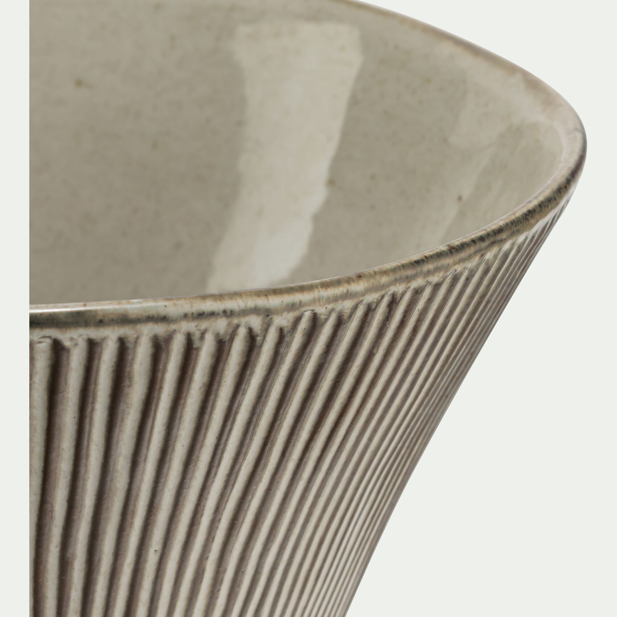 LISTRADO - Saladier en grès réactif D24cm - marron écorce