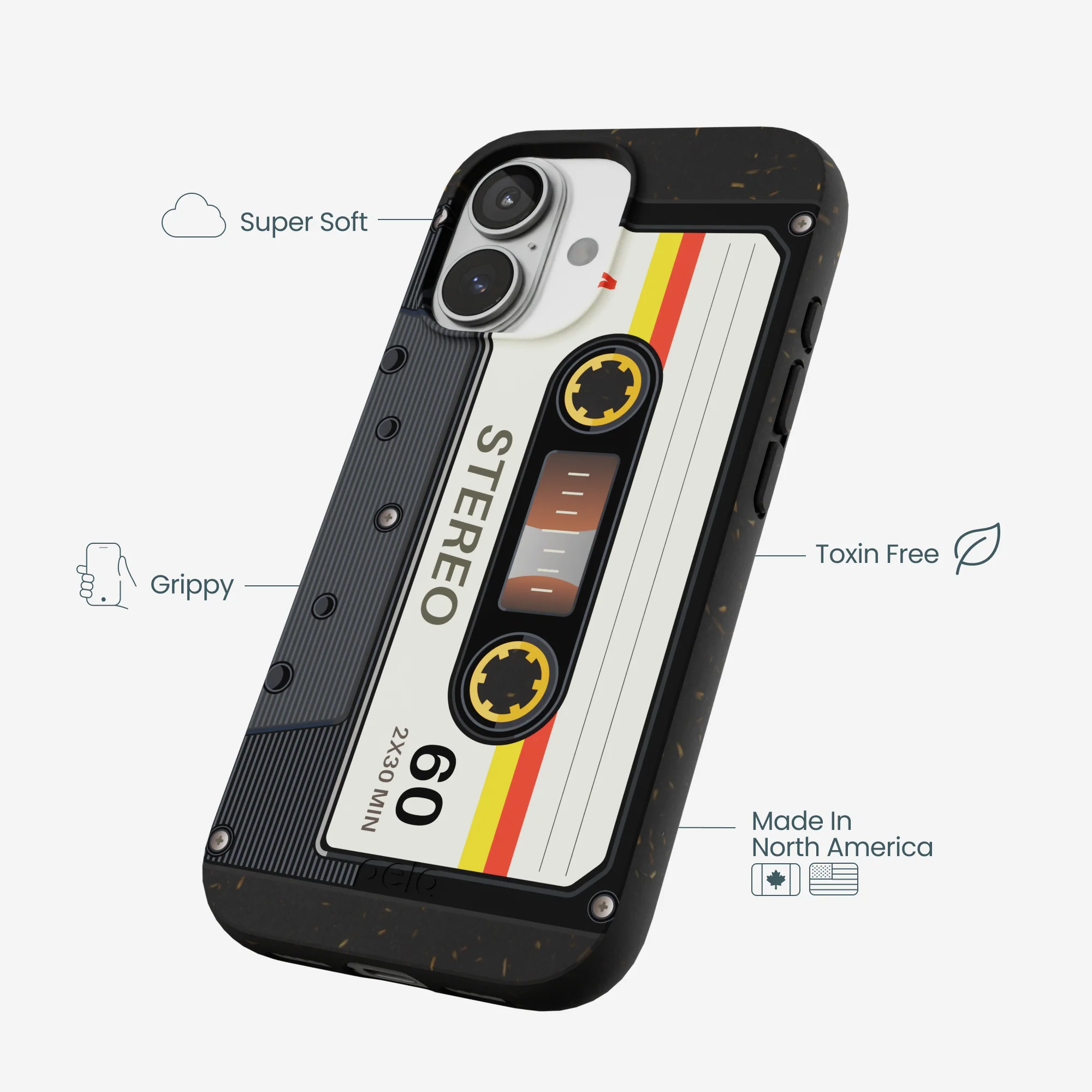 Black Cassette iPhone 17 Case