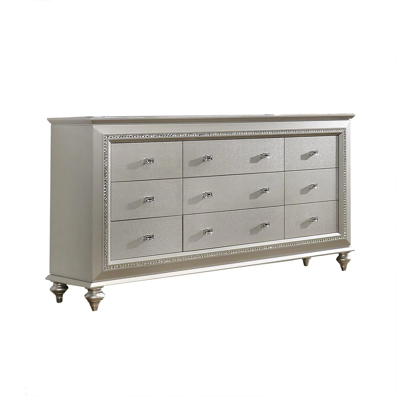 Acme Kaitlyn Dresser with 9 Storage Drawers in Champagne 66"L x 18"W x 39"H - image 5