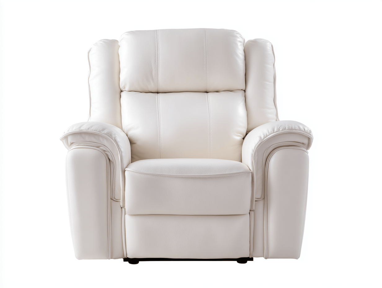Sillón reclinable de cuero sintético 105×95×100 cm – blanco – con función reclinación