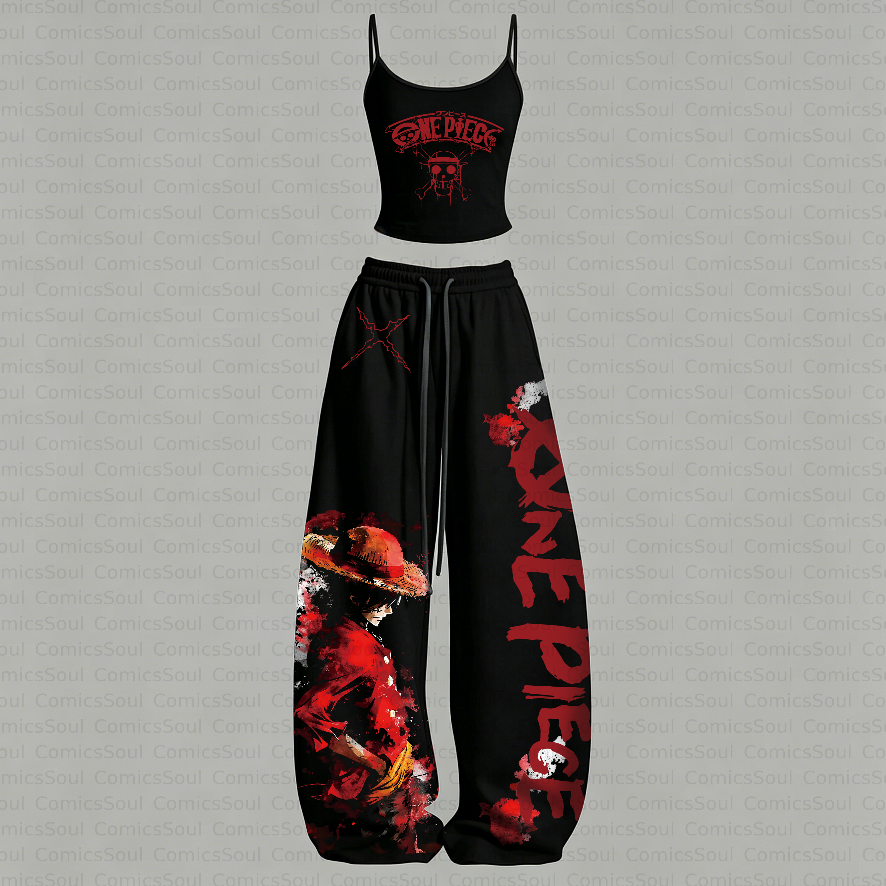 ONE PIECE Top & Elasticated Trousers Two-Piece Set