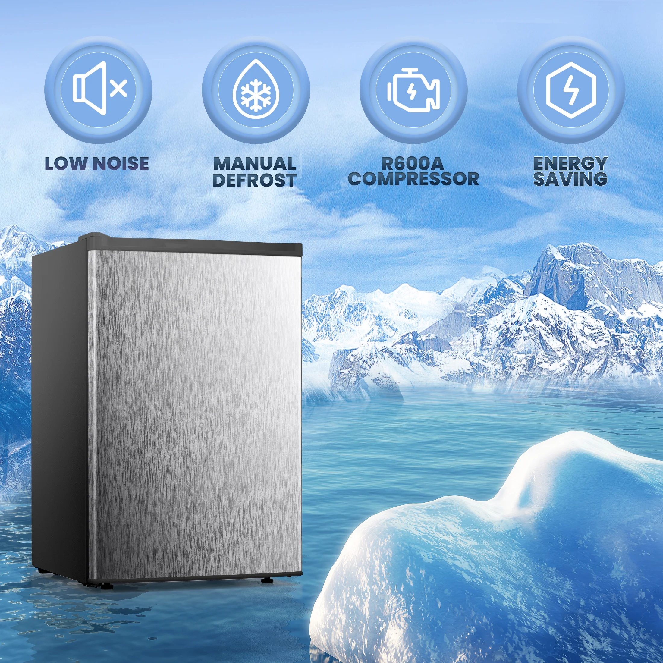 Electactic Upright Freezer, Energy Saving 3.0 Cu.ft Single Door Compact Upright Freezer with Reversible Door(Black) - Image 19