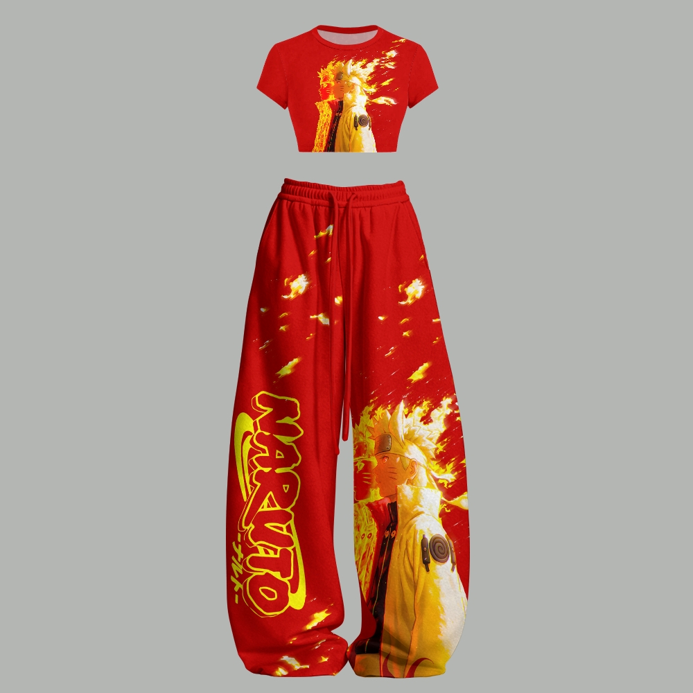 NARUTO Women T-Shirt  & Elasticated Trousers Two-Piece Set