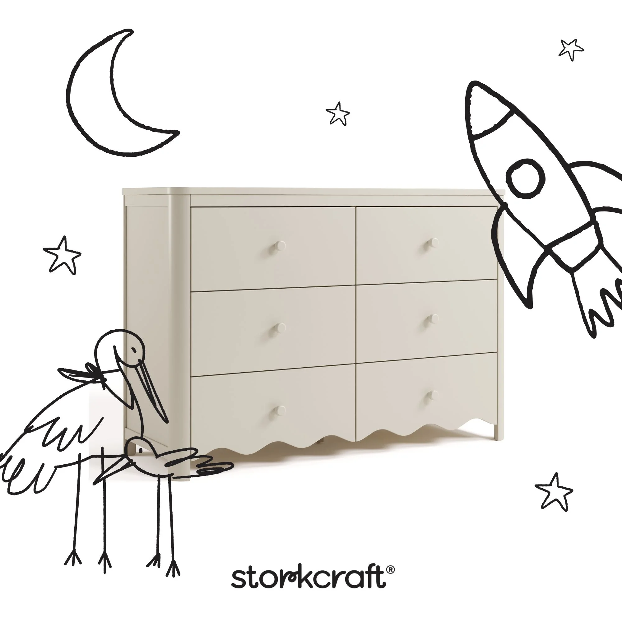 Storkcraft Casablanca 6 Drawer Nursery Dresser, Sage - Image 20