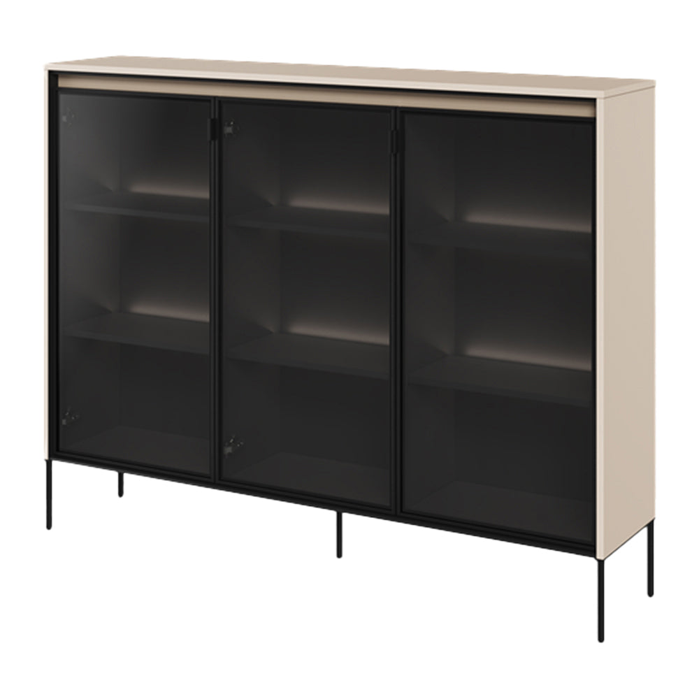 Blokker Brive Vitrinekast met Verlichting H 118 x B 151 cm - Zand