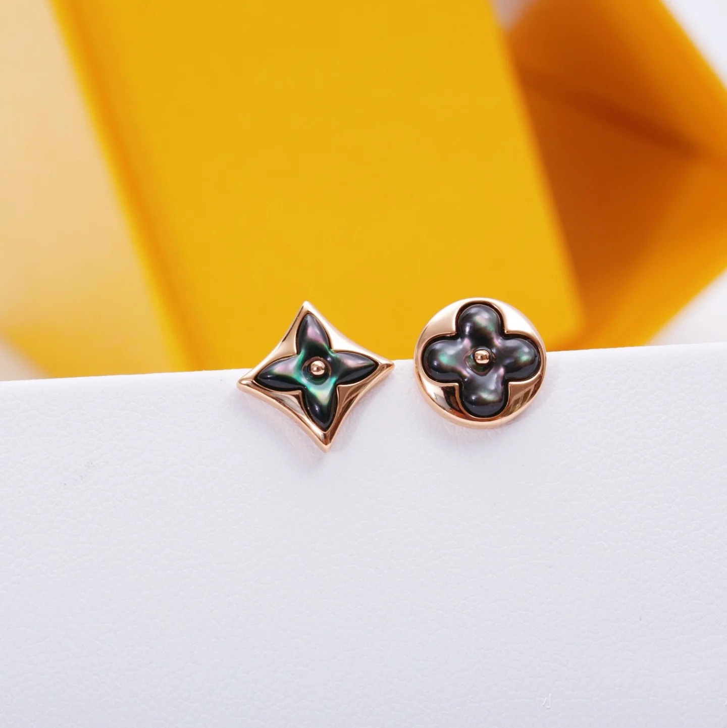 Louis Vuitton Asymmetrical Rose Gold Stud Earrings - Original Replica Club