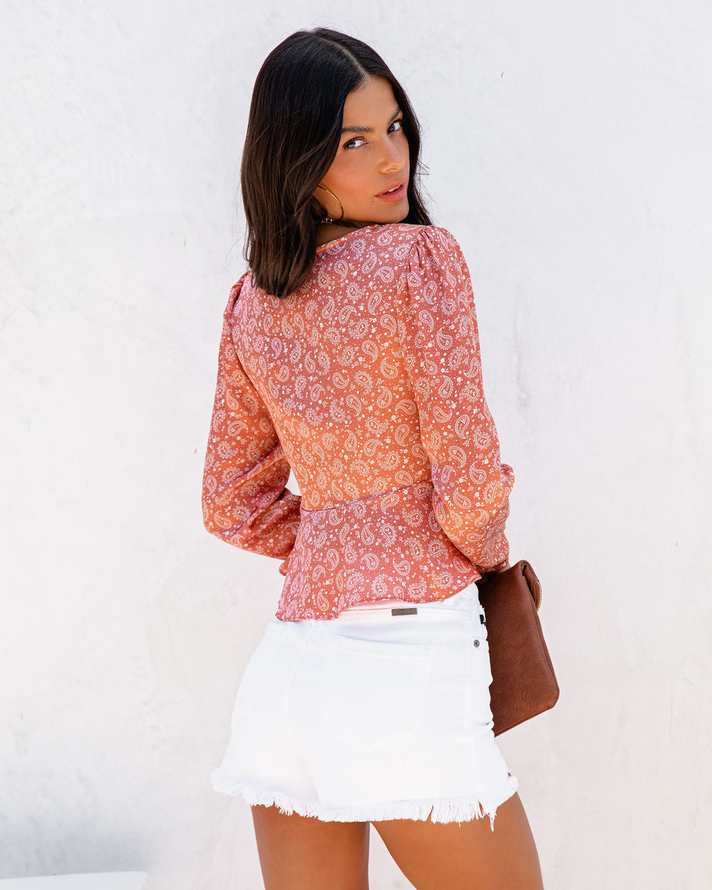 Giordano Paisley Satin Crop Top - FINAL SALE - Se7enfashion