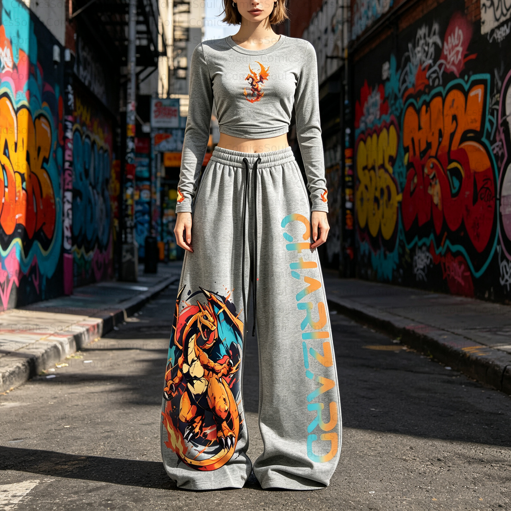 Pokémon Long-Sleeve Top and Elastic-Waist Pants Set TeeThreads Sustain the Scene with Custom Apparel