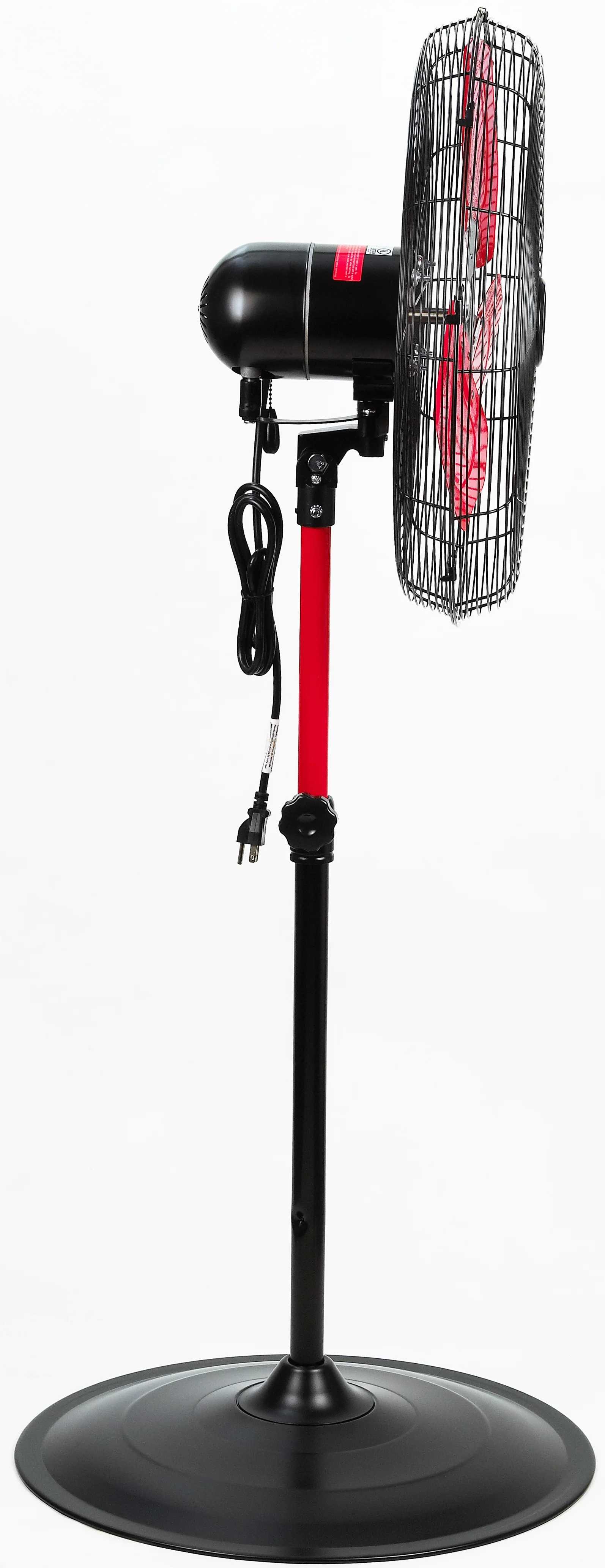 Hyper Tough 20" 3-Speed Commercial & Industrial High Velocity Oscillating Red & Black Pedestal Fan - Image 5