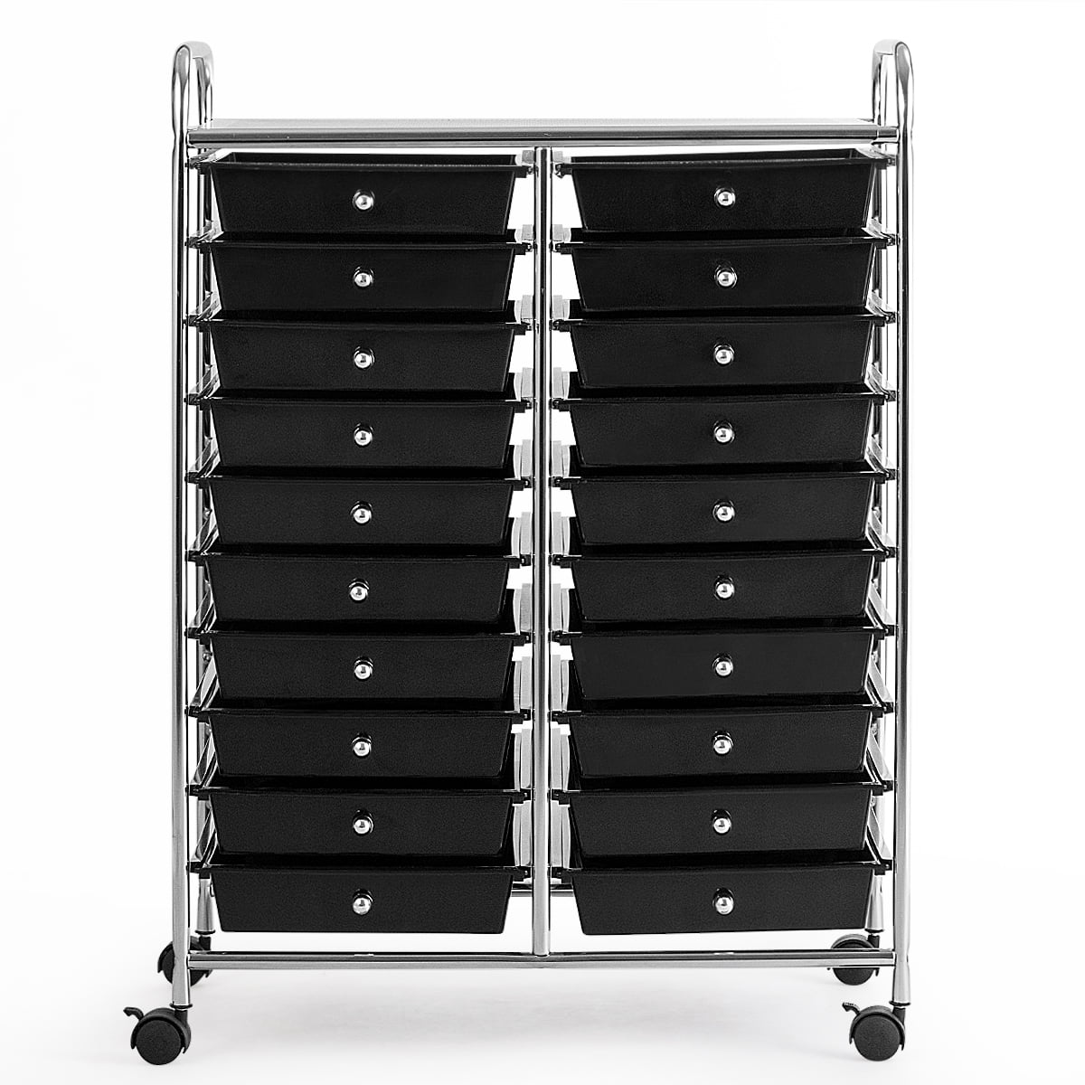 Costway 20 Drawer Rolling Storage Cart Tools Scrapbook Paper Office School Organizer Yellow - Image 91