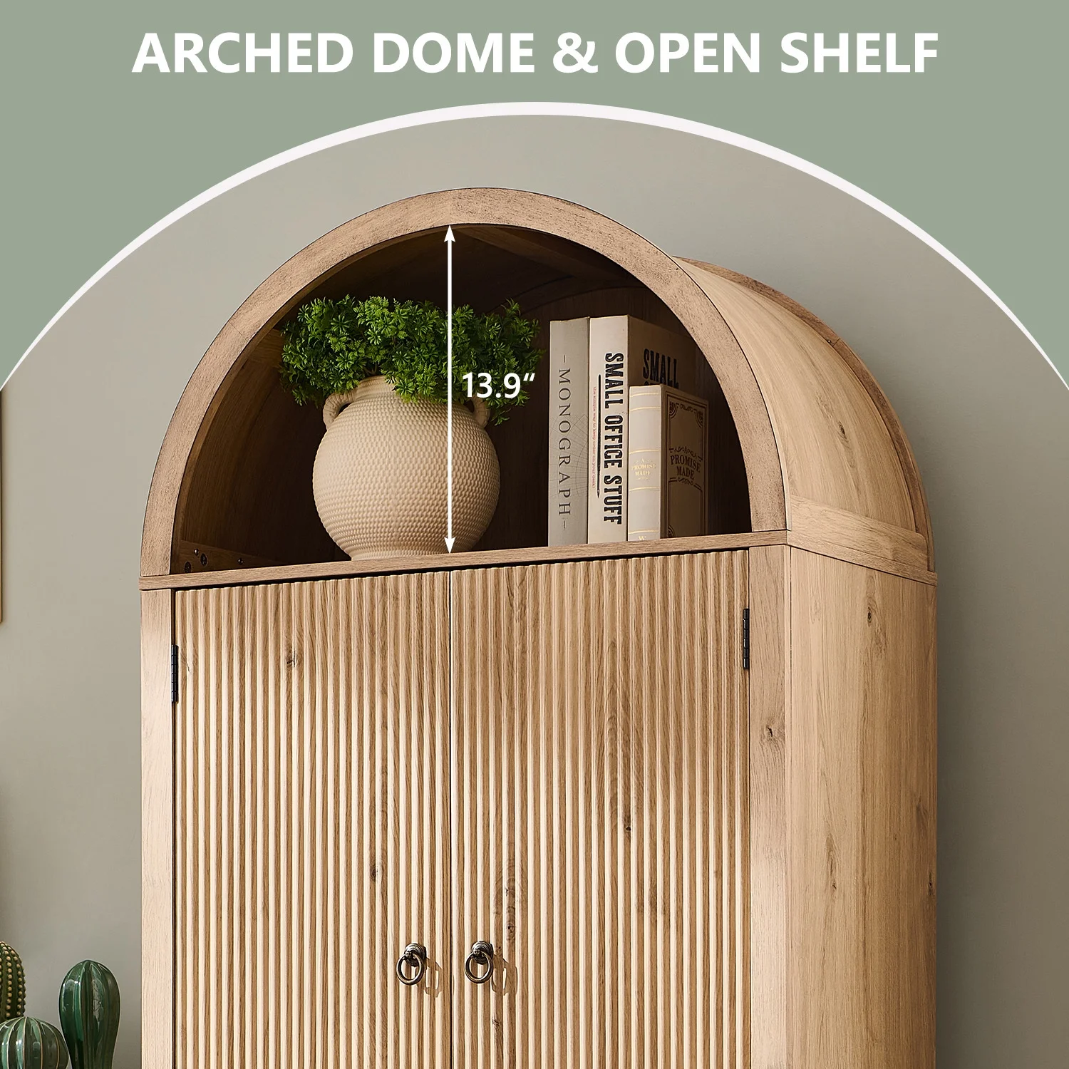 IFGET 71" Tall Arched Kitchen Pantry Storage Cabinet, Large Storage Cabinet with Adjustable Shelves, Pantry Cabinet for Kitchen, Dining Room - Image 9