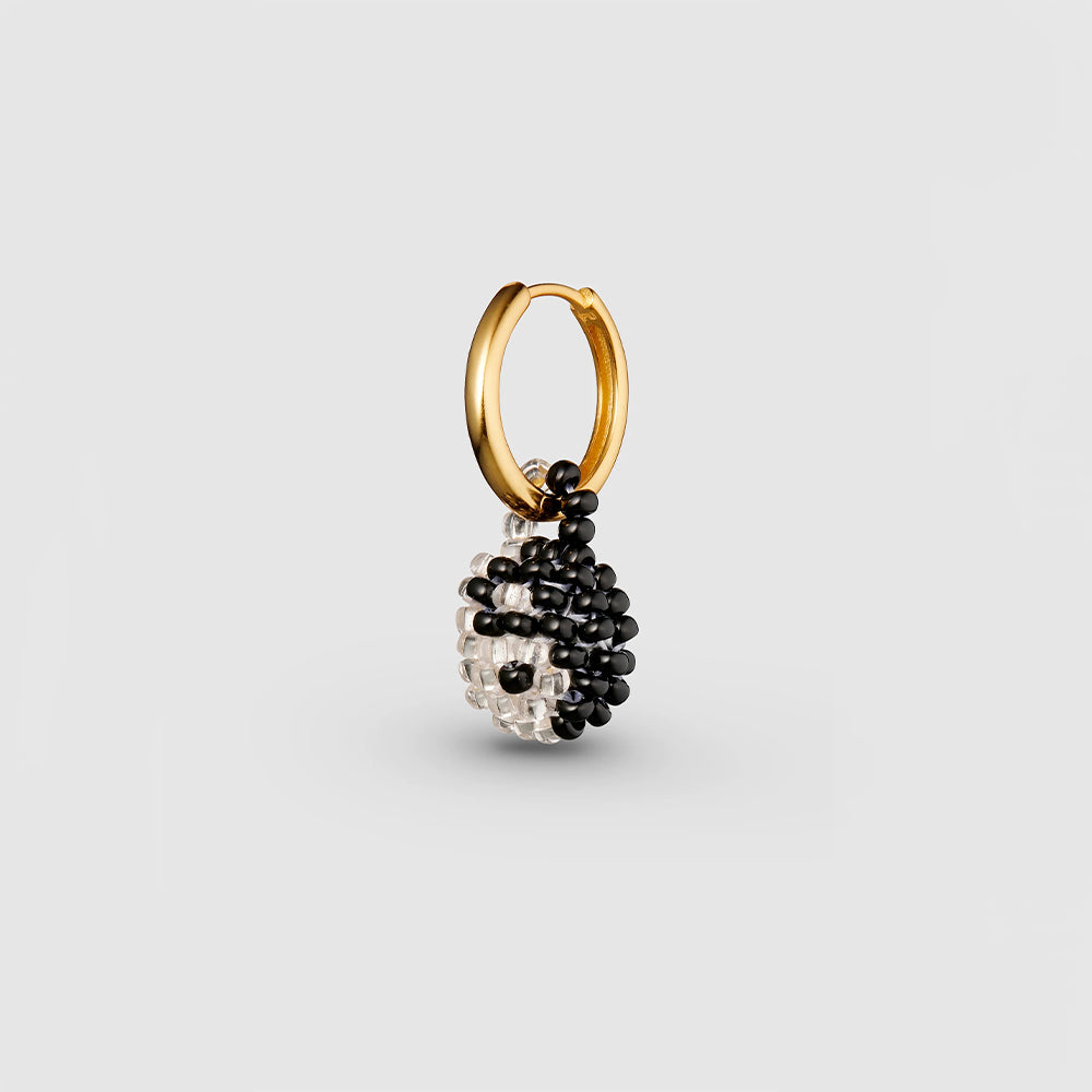 Pura Utz - Boucles d'oreilles Ying Yang - Noir et Blanc