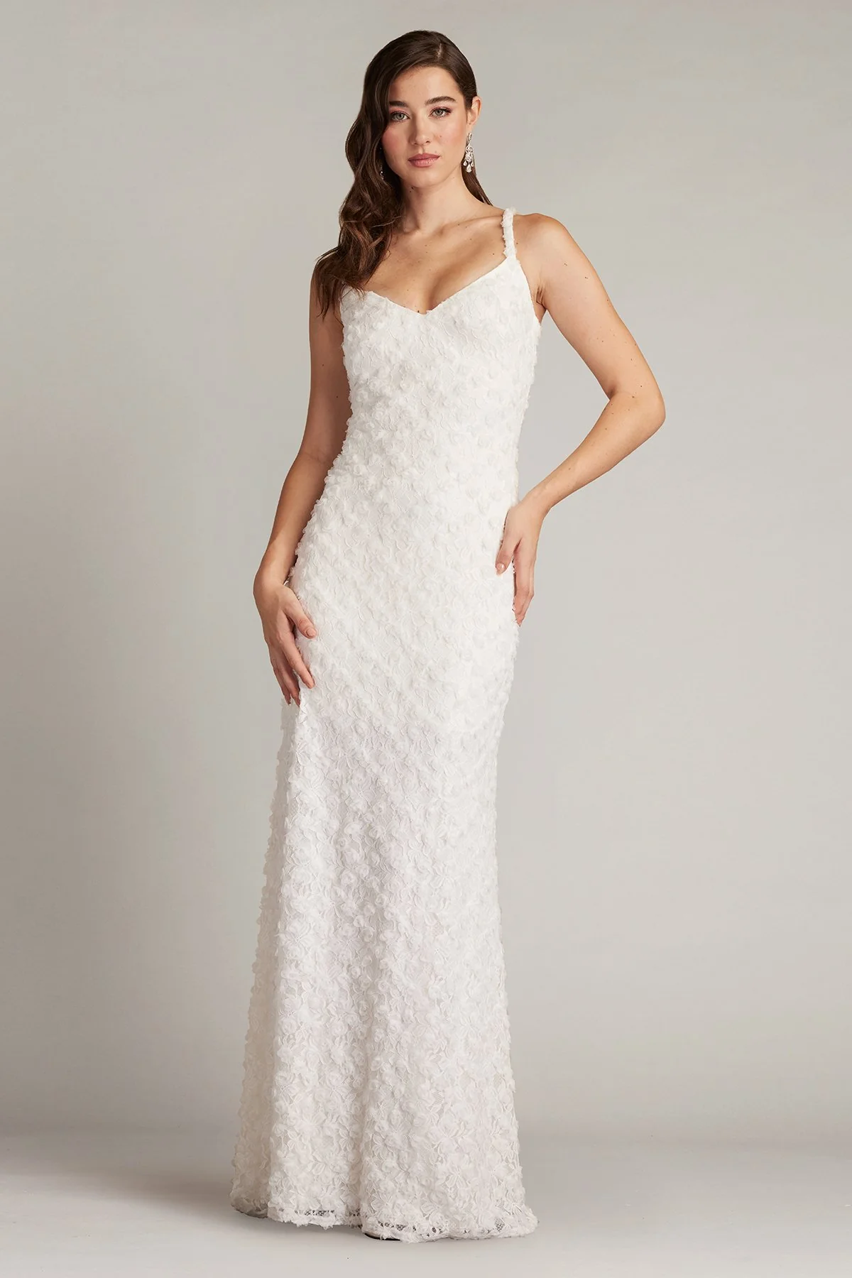 Erma 3D Floral Spaghetti Strap Gown - Special Events Unlimited