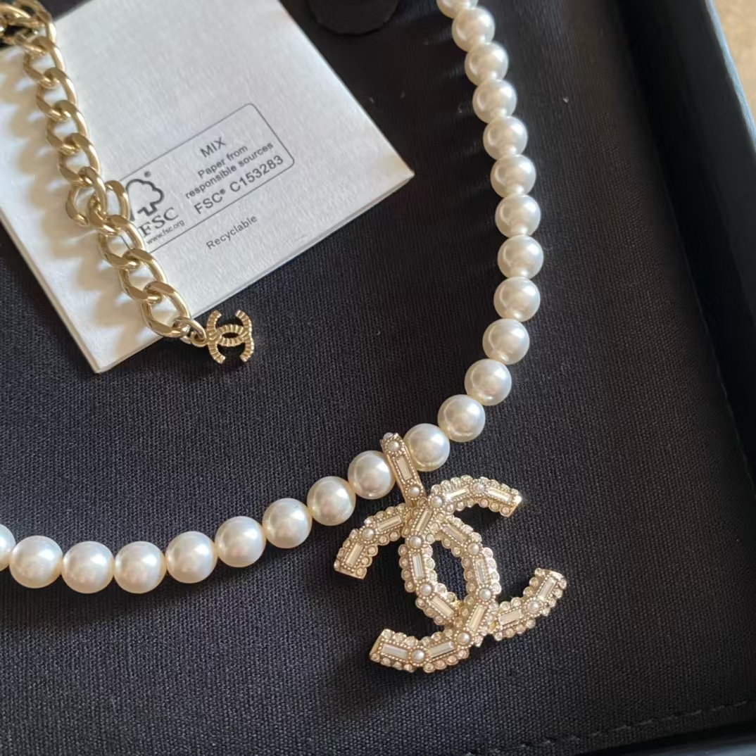 Chanel Big Double C Pendant Pearl Necklace - Original Replica Club