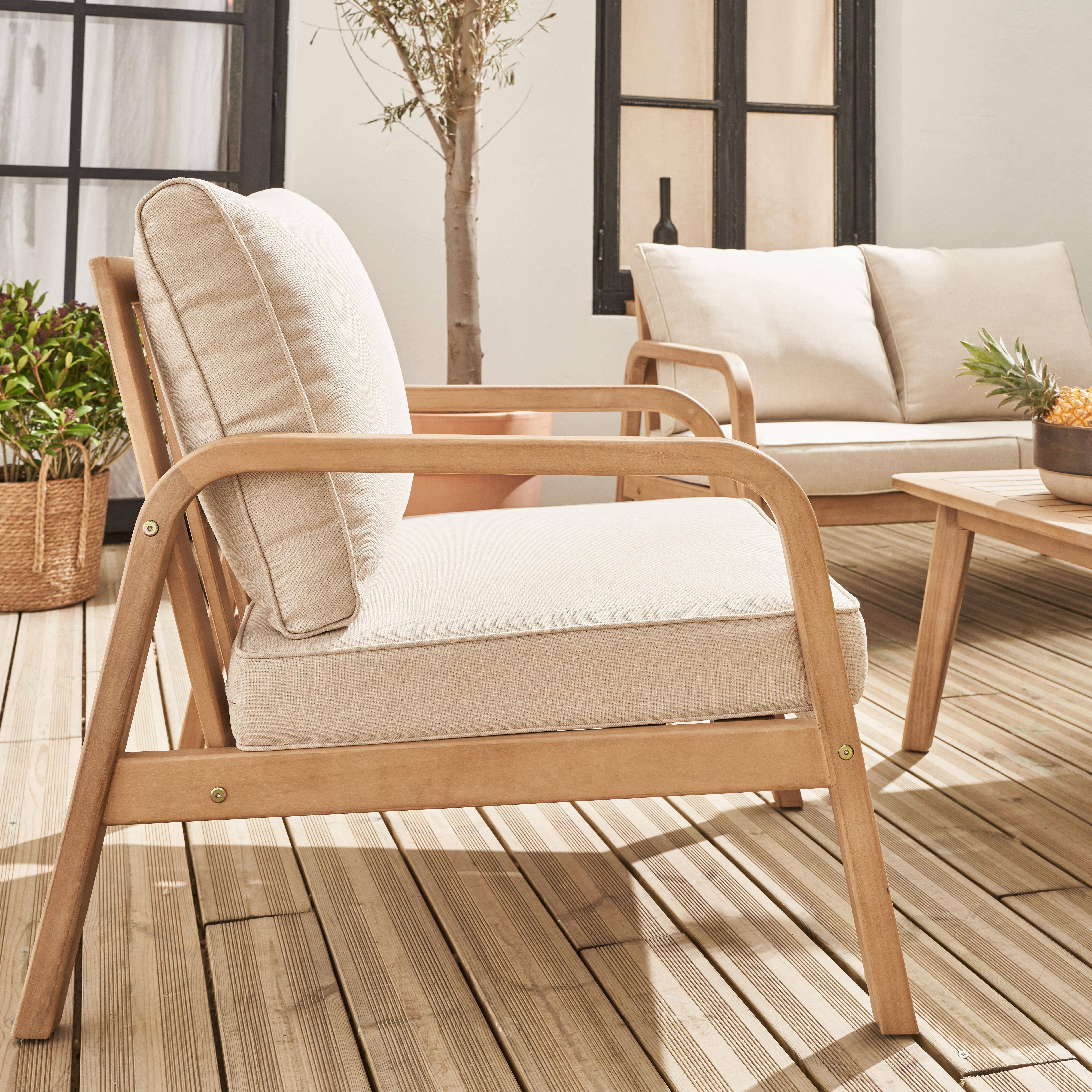 Carnota - Conjunto de muebles de jardín de madera acacia, 4 plazas
