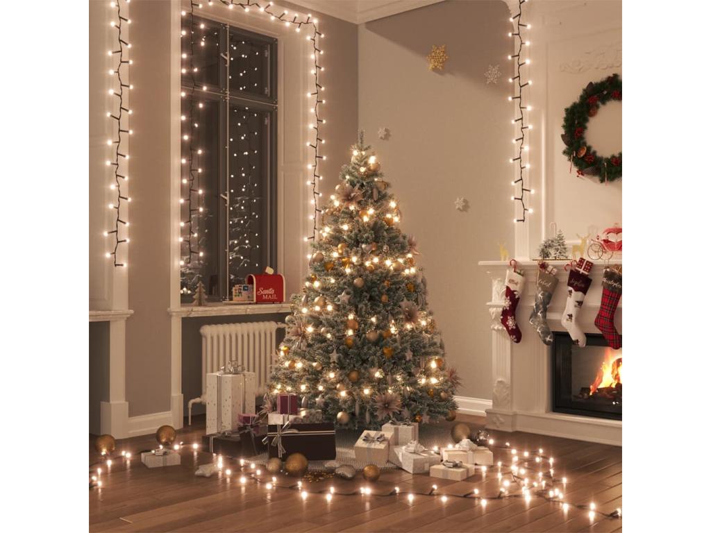 Tira de luces compacta con 3000 LED PVC blanco cálido 65 m