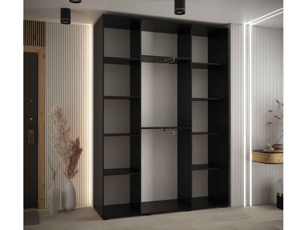 ARMARIO Joliven 6 DE PUERTAS CORREDERAS 235 2/160/45 3 puertas Negro/Negro/Plata
